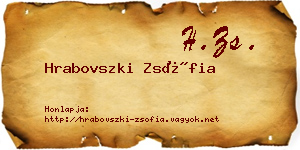 Hrabovszki Zsófia névjegykártya