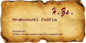 Hrabovszki Zsófia névjegykártya